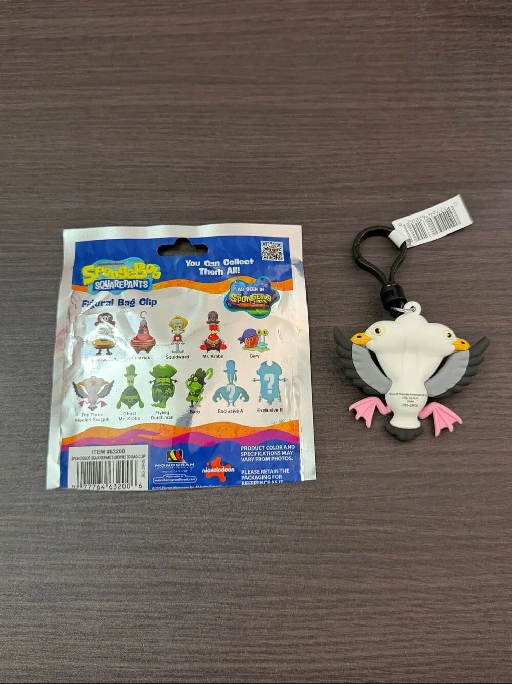 The SpongeBob Movie: Search for SquarePants Bag Clip Keychain - 3 Headed Seagull